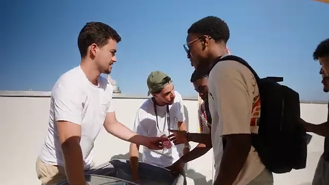 Founders working together on the rooftop